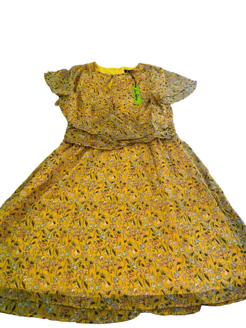 Sam Edelman Yellow Printed Chiffon Mini Dress Floral NWT MSRP: $148